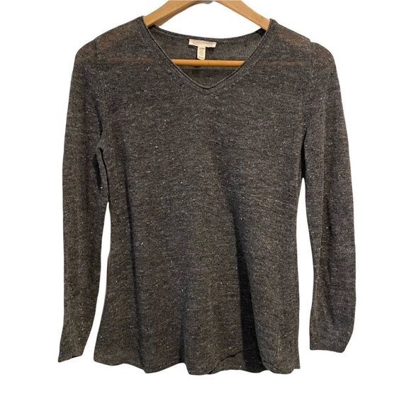 Eileen Fisher Linen Pullover Sweater Gray Size XS - Picture 2 of 7